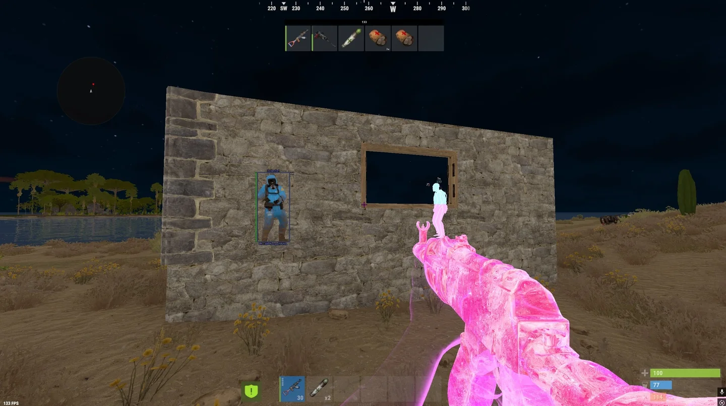 Disconnect Rust Internal player boxes, distance labels and chams in Rust