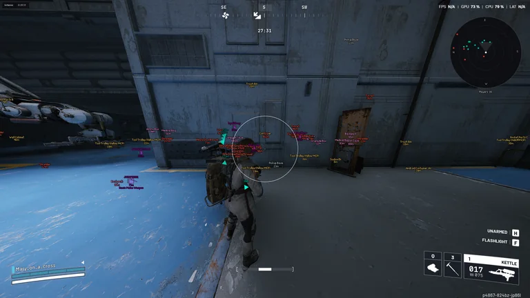 Arc Raiders gameplay with world labels, a player marker and radar